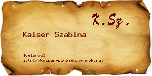 Kaiser Szabina névjegykártya